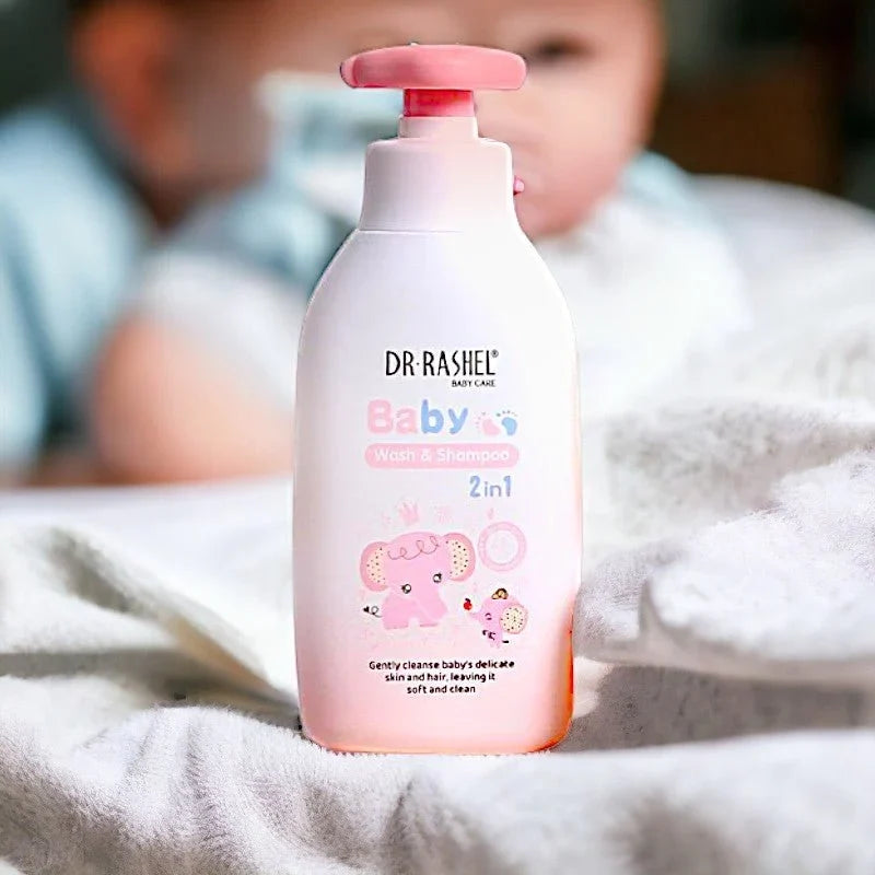 Dr Rashel 2 in 1 baby wash and shampoo detail view